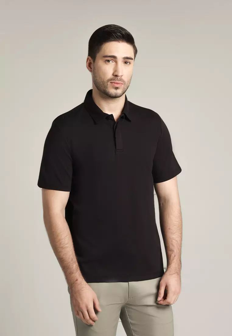 MOC - Kaos Polo Pria Lengan Pendek Ciro - Black