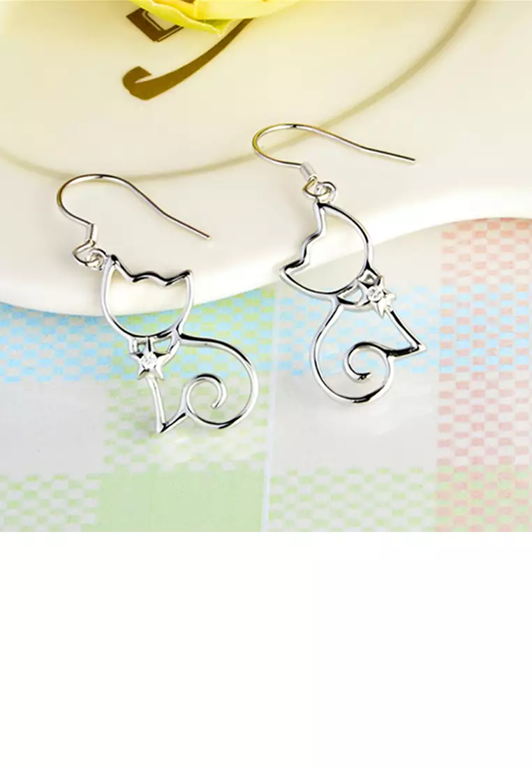 Cute cat earrings best sale