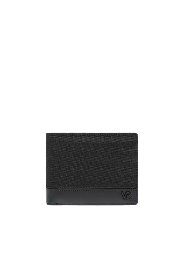 Valentino Rudy Italy Men's Fabric + Leather Mid Flap Wallet 0468000-630