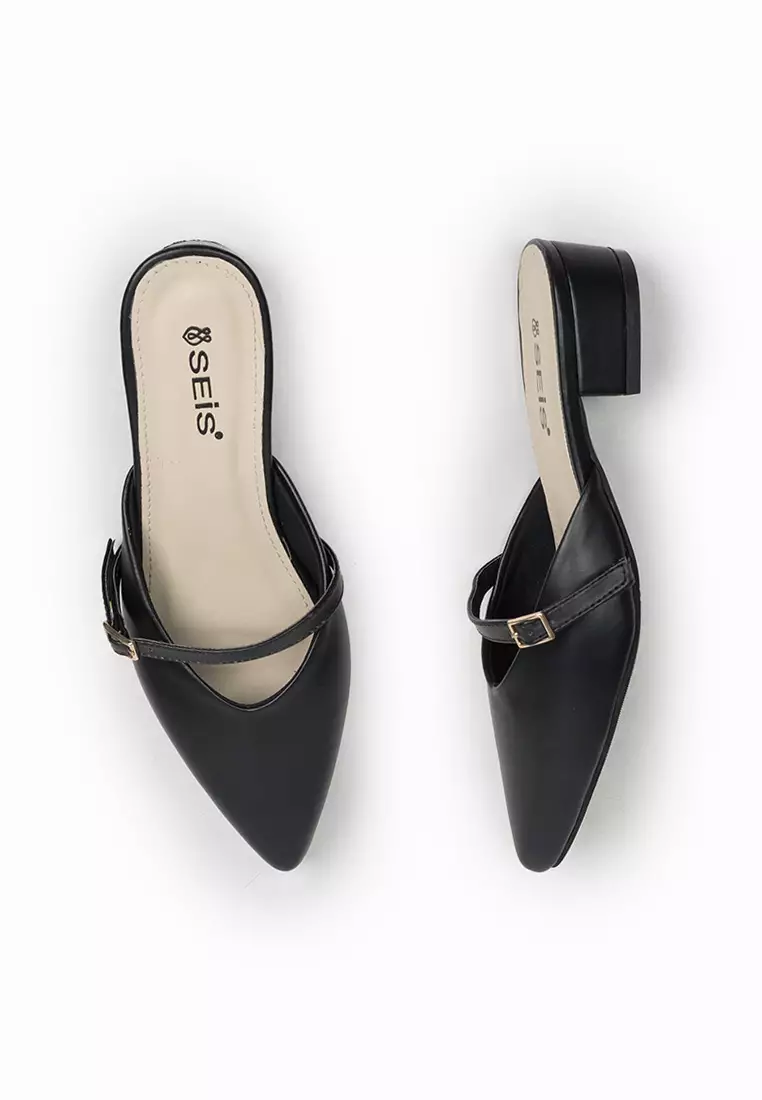 SEIS Viva Sandal Mules Wanita Heels 3 cm - BLACK