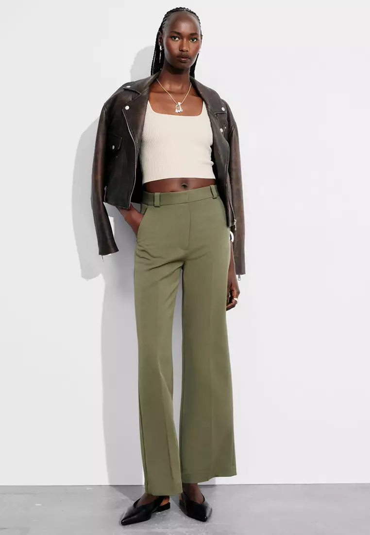 Wide Press-Crease Trousers