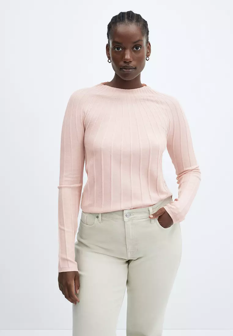 Mango ribbed knit top sweater
