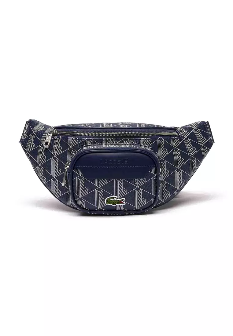 Lacoste Bags  The Blend Zippered Monogram Canvas Clutch Allover