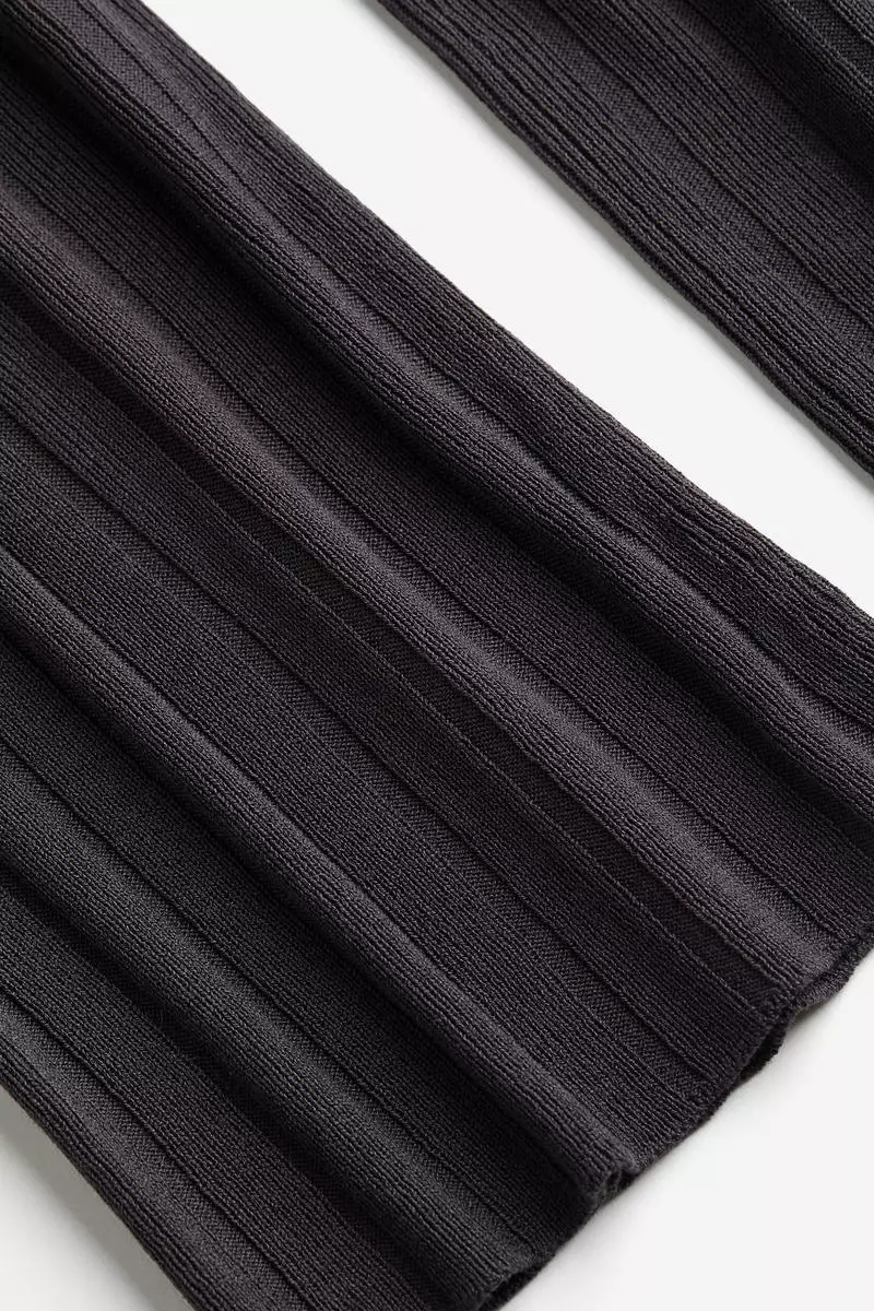 Rib-knit trousers