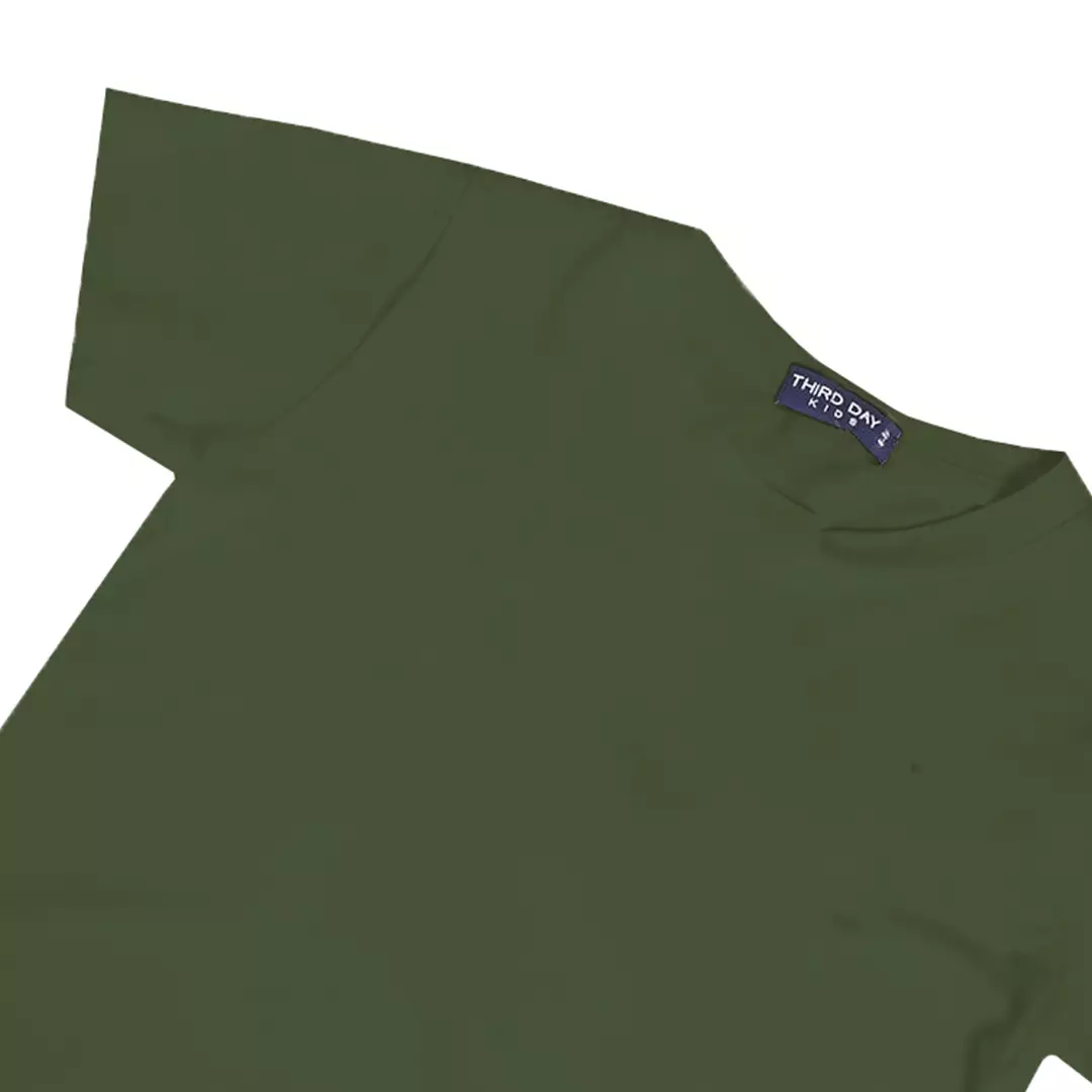 KU031 kaos anak boy girl polos hijau army