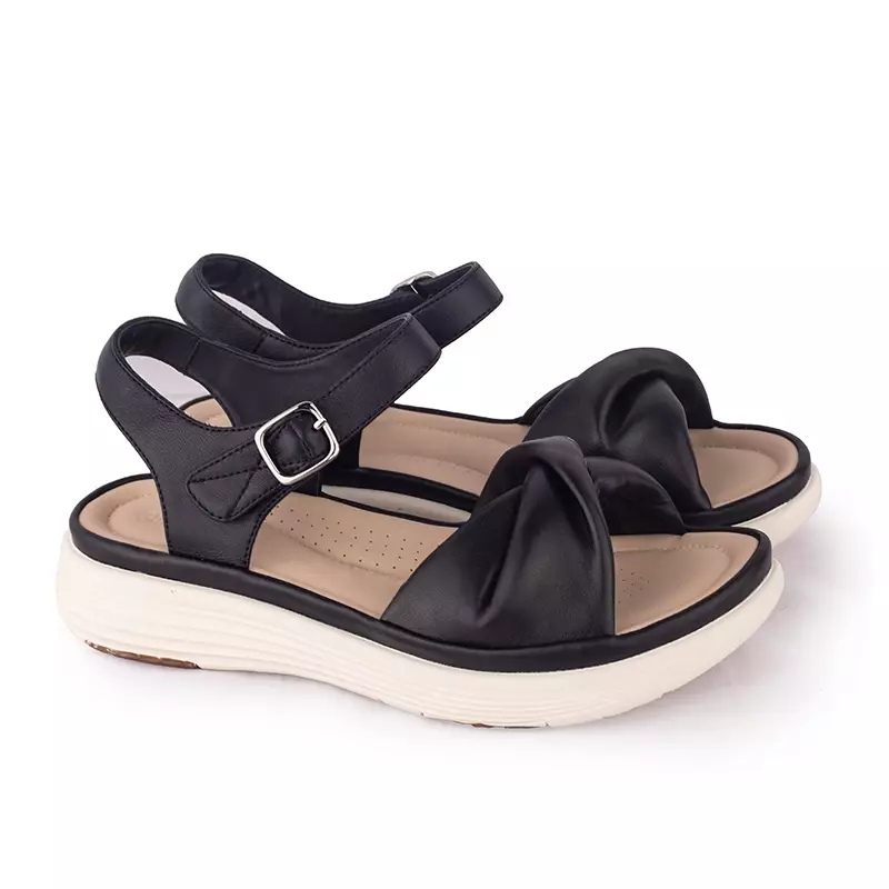 Sandal Strap Sling Back Wanita Casual Gino Mariani Brittany Black