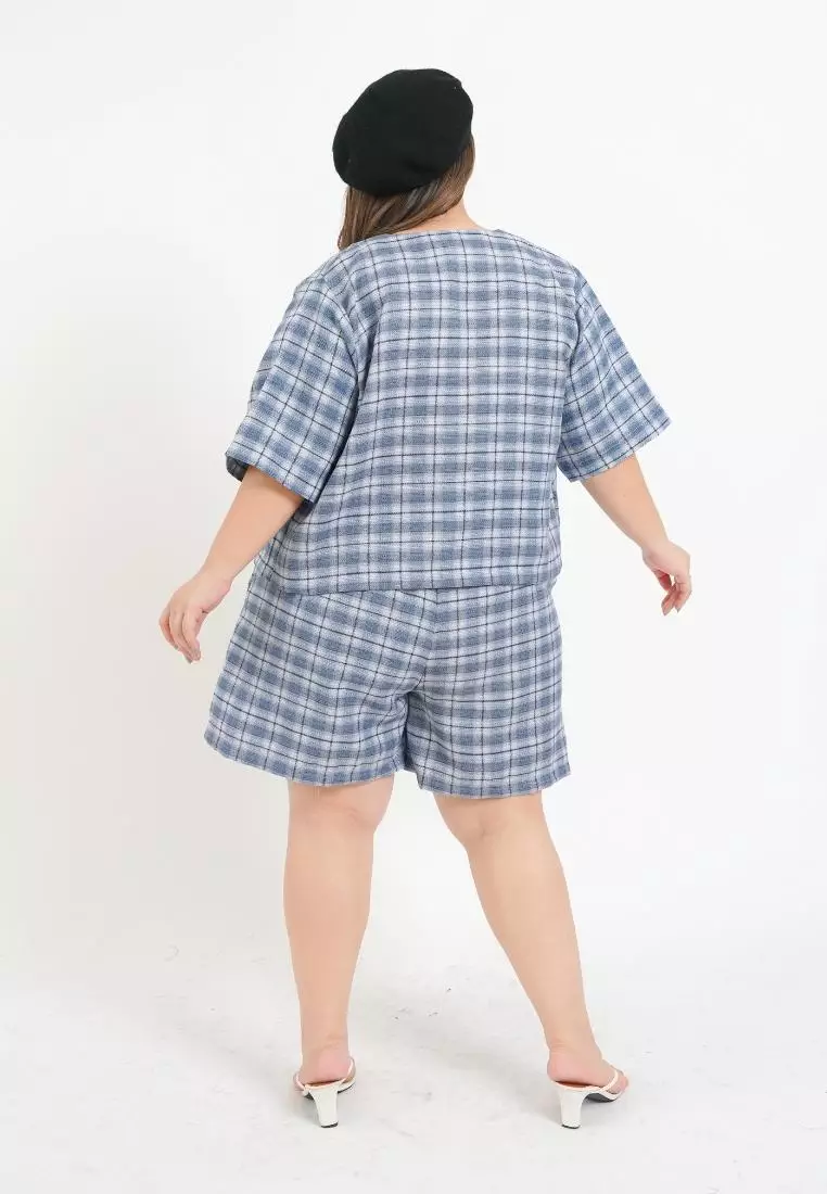 Plus Size Set Blazer Seoul Blue