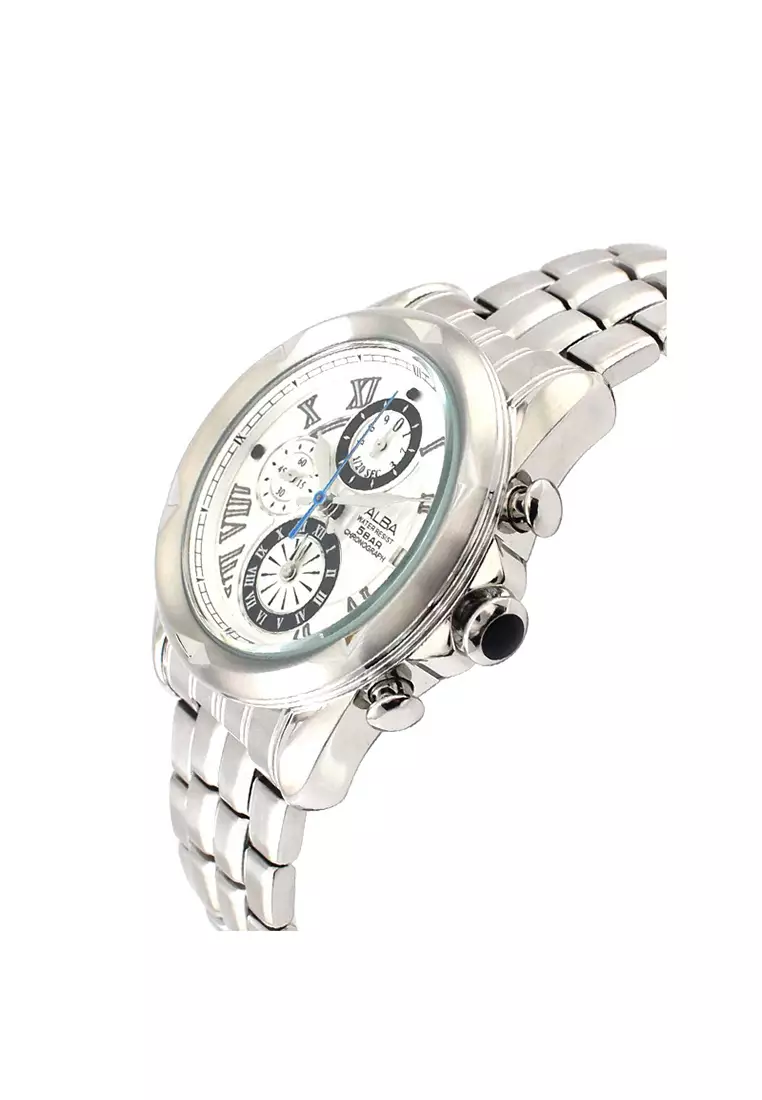 Jam Tangan Alba Chronograph AF8P13 Strap Stainless Steel Silver