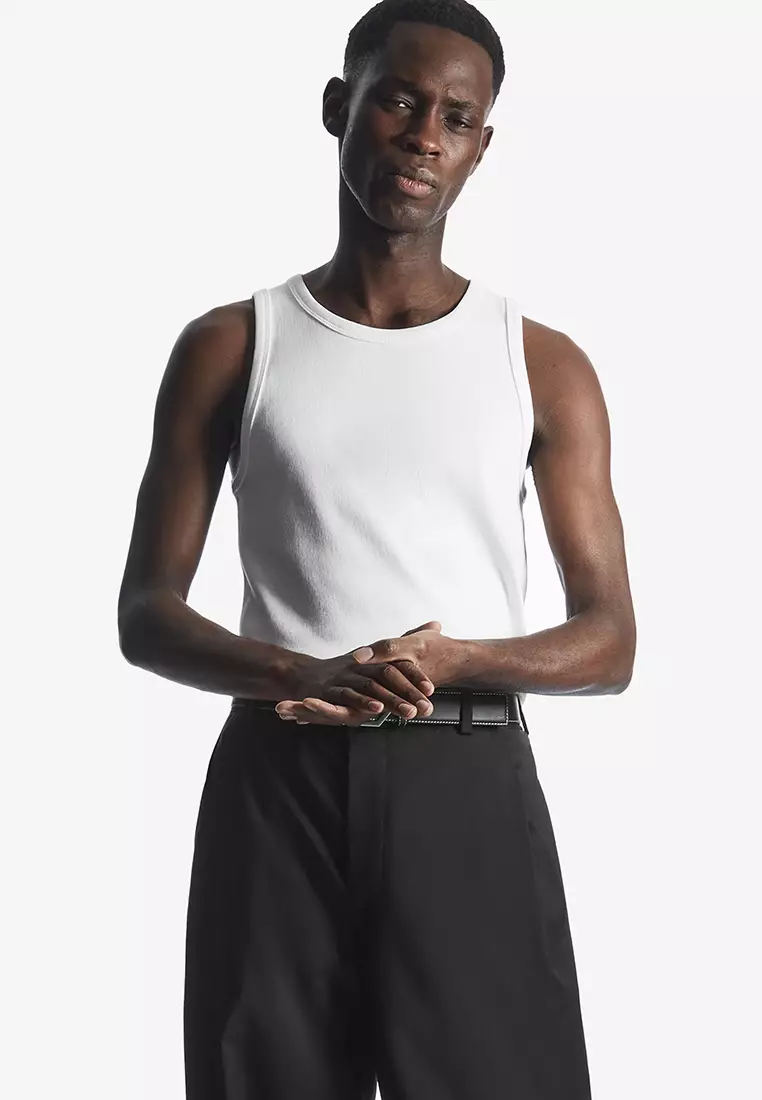 Mens ribbed hotsell tank top
