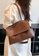 Lara brown Women's Plain Capacious PU Leather Tote Bag Shoulder Bag - Brown F853CAC59F39D1GS_5