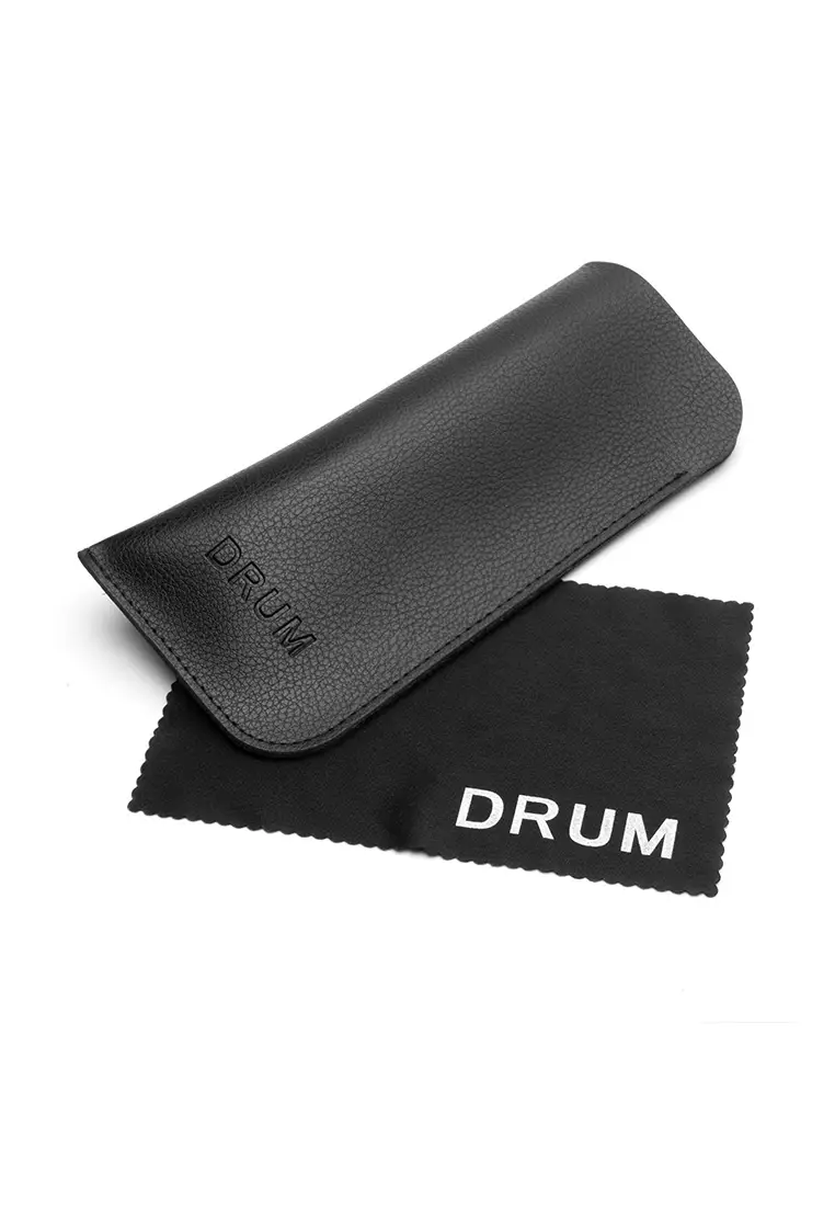 DRUM Unisex Rectangular Polarized Sunglasses- Black