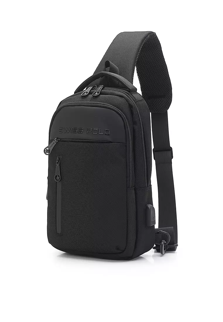 Men's Waist Bag / Belt Bag / Chest Bag (Tas Pinggang / Tas Dada Pria) - Hitam