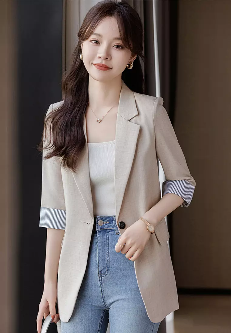 Half sale sleeve blazer