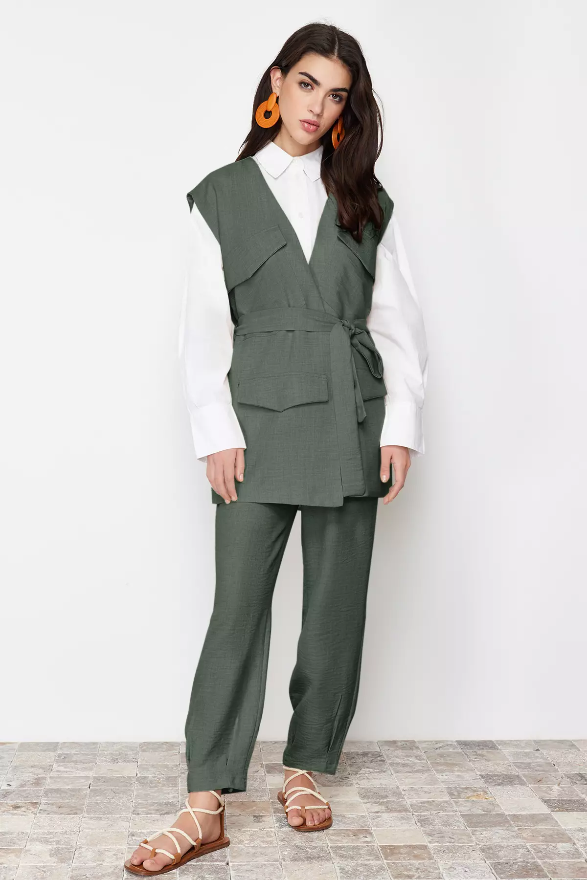 Buy Trendyol Modest Textured Vest & Pants Set 2026 Online | ZALORA
