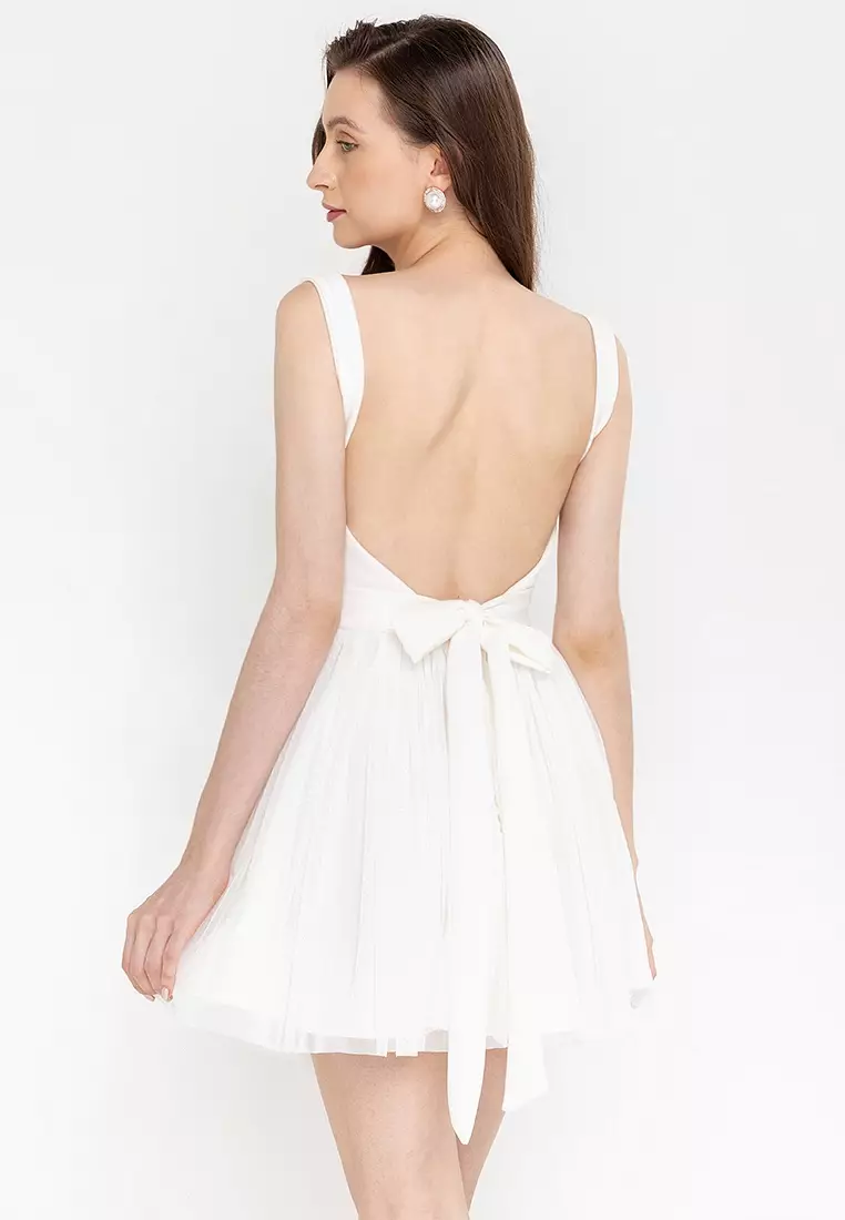 Kleir Squareneck Corset Tulle Mini Dress