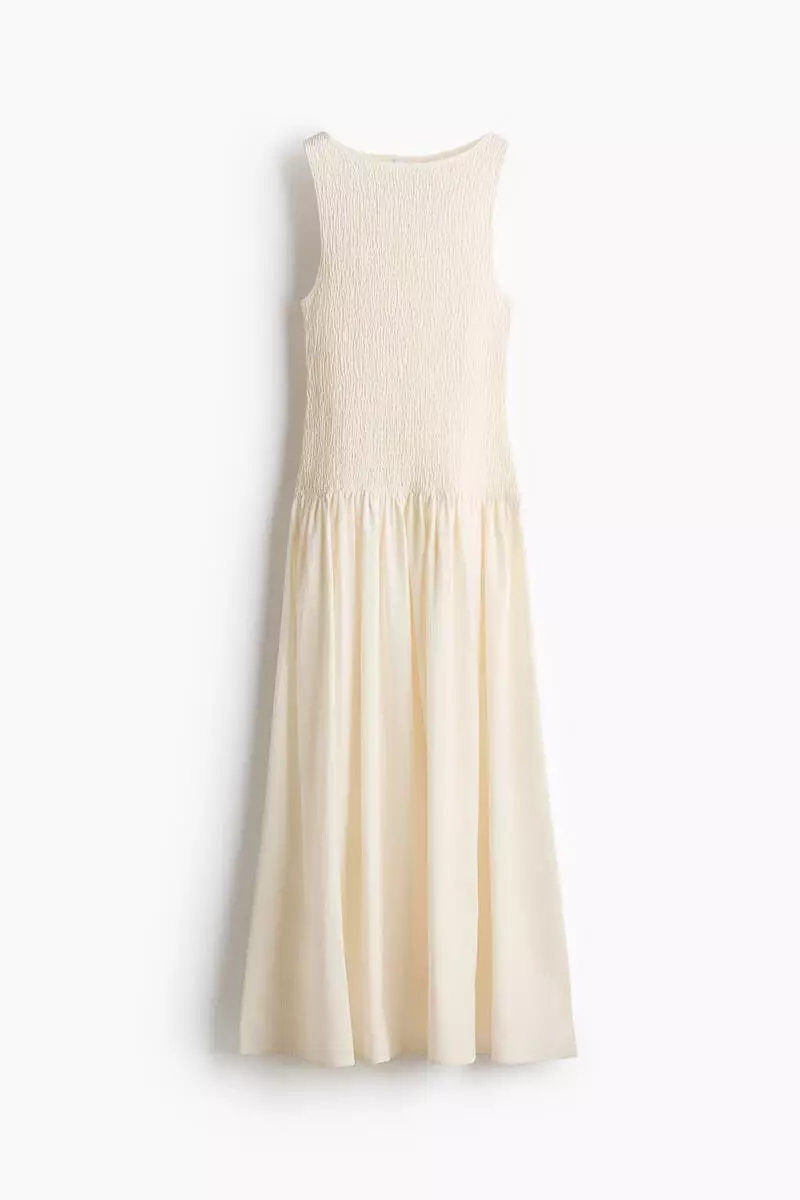 Smocked seersucker dress