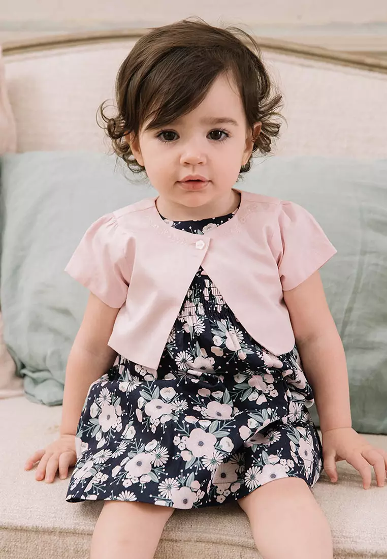 Soft pink cardigan with embroidery