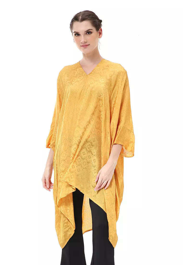 Olaf Atasan Wanita Tunik Kebaya Batik Simple Material Viscose ORIGINAL - Mustard