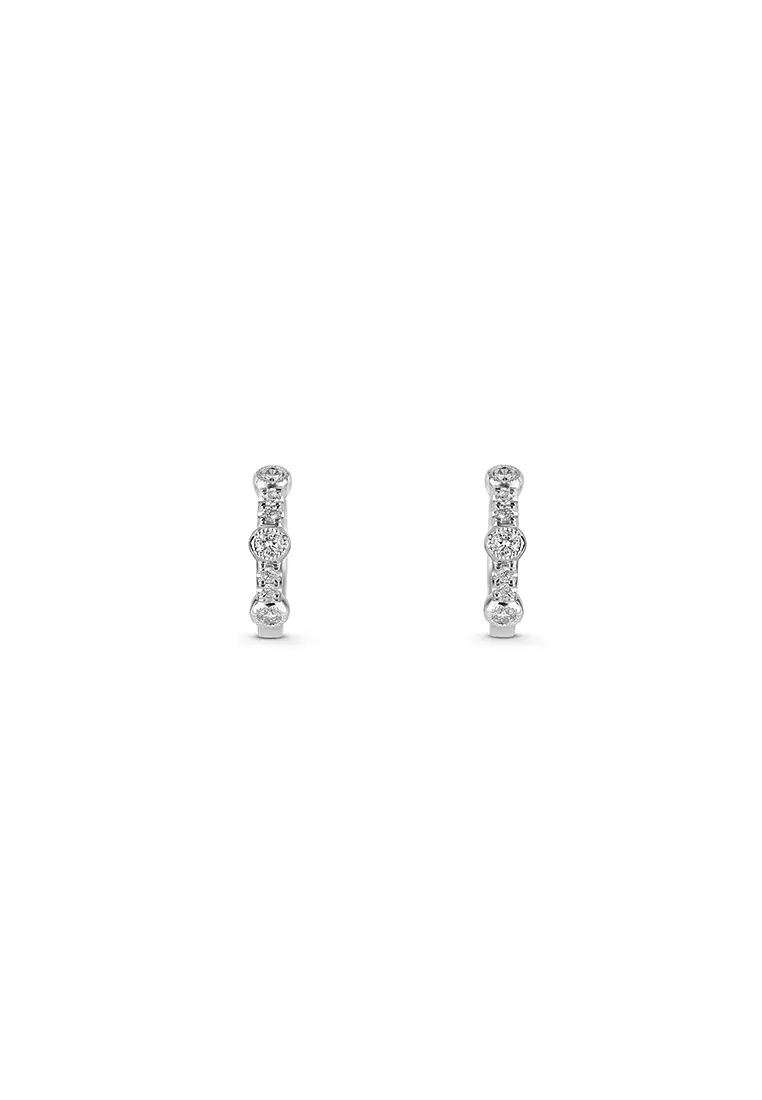 Gold earring on sale hoops with diamonds