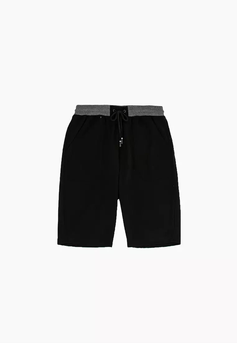 Forest Cotton Stretchable Casual Shorts Pants Men - Seluar Pendek Lelaki - 65729 - 01Black