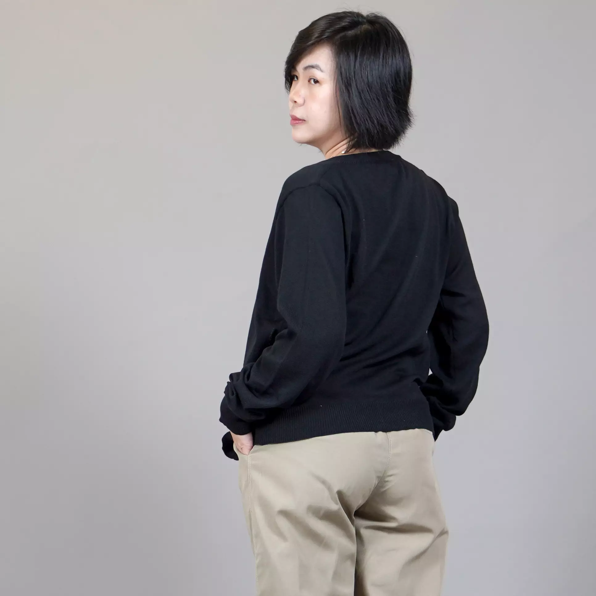  SANDRA Knit Cardigan Wanita Kardigan Rajut Wanita - HITAM