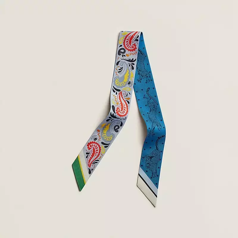 Twilly Soie Bandana JM/Bleu Ciel/Jaune