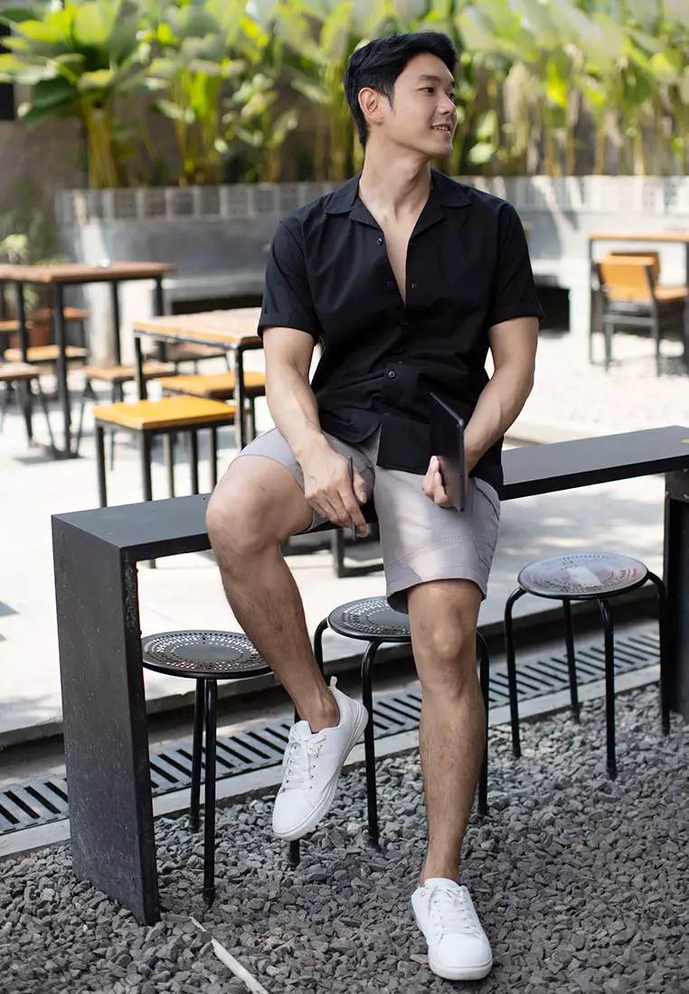 Kemeja pendek pantai Hitam OXCON summer shirt Black