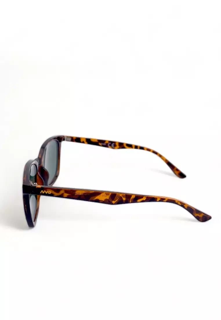 Unisex's Rectangle Frame Amber Plastic UV Protection Sunglasses SUNSC37006