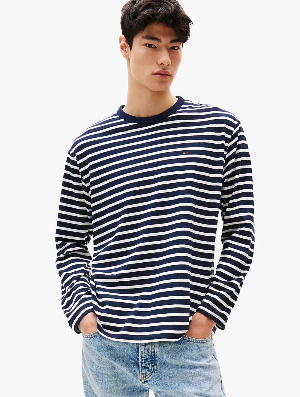 Jual Tommy Hilfiger Tommy Jeans TJM REG SFLAG BRETON STRIPE LS