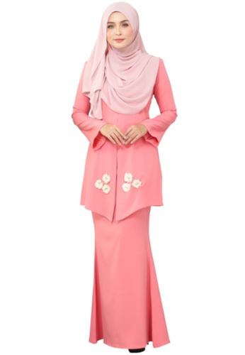 Kebaya Mawar (AEKM01 Pink Salmon) from ANNIS EXCLUSIVE in Pink