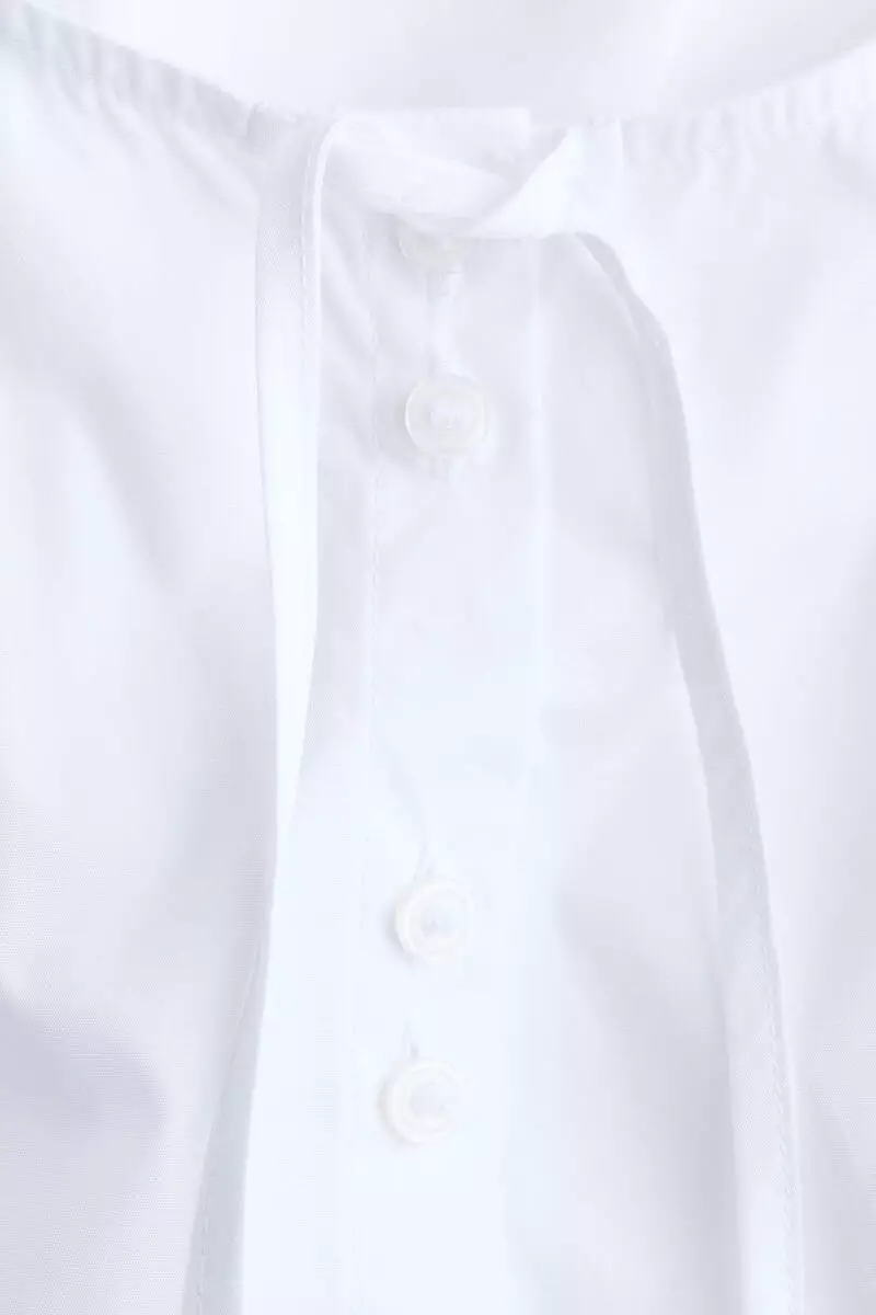 Puff-sleeved poplin blouse