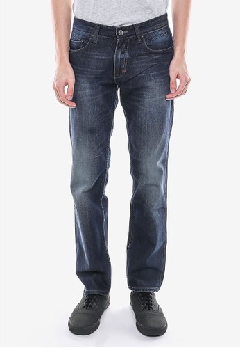 LGS - Slim Fit - Jeans Panjang - Biru Navy - Detail Whisker.