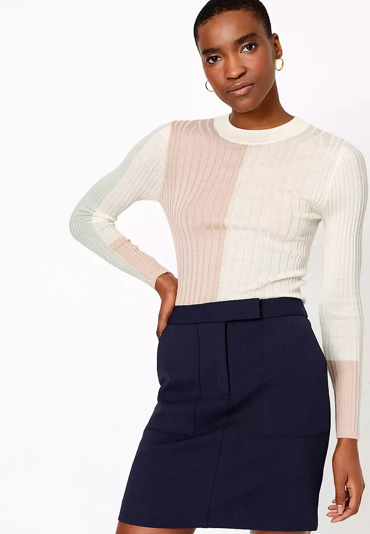 Jual Marks Spencer Merino Wool Rich Colour Block Jumper Original