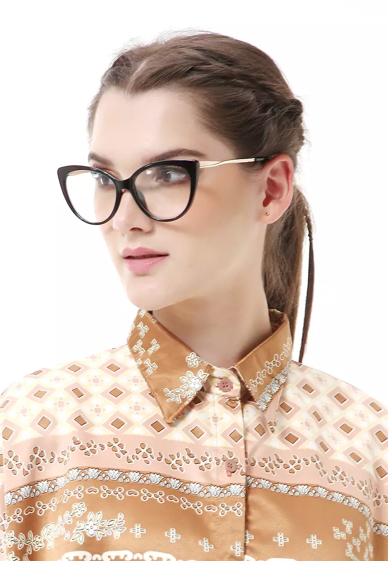 Kiano Kacamata Wanita Anti Radiasi Glasess Frame Material Plastic ORIGINAL - Black