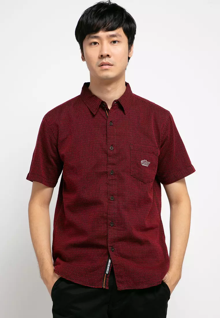 Sharks - Pattern Short-Sleeves Shirt - Red [SGF1215563AA]