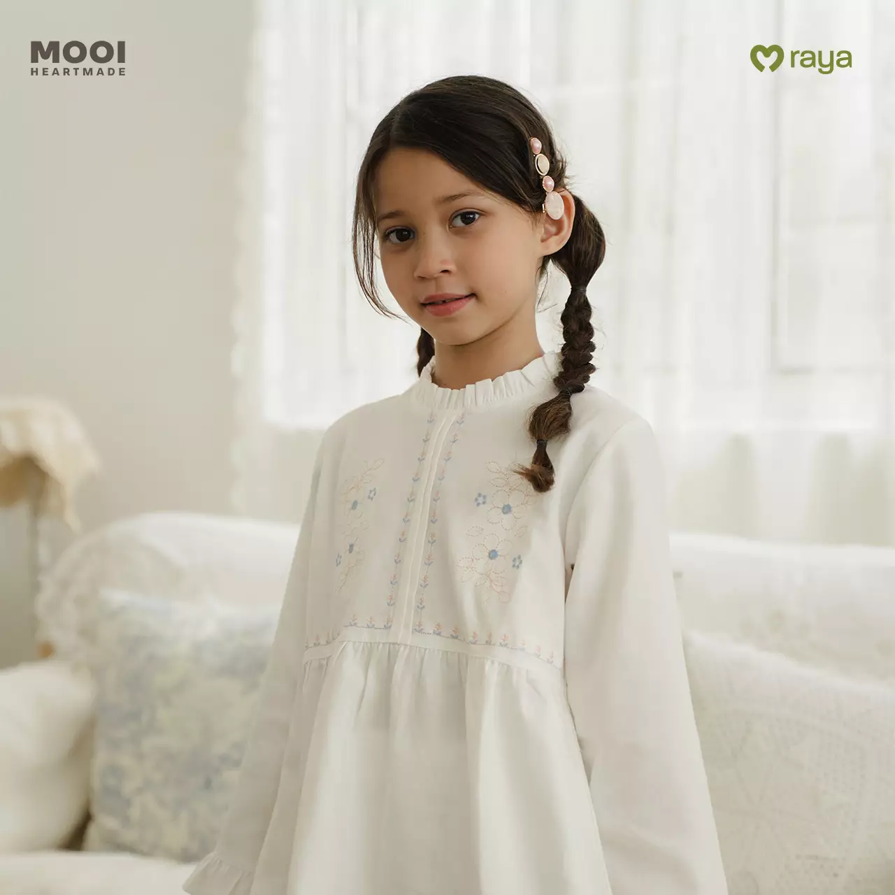 Mooi Dress Anak Gamis Anak Perempuan Raya Collection Samaiya Gamis Basic Series 2026 - Sky Blue