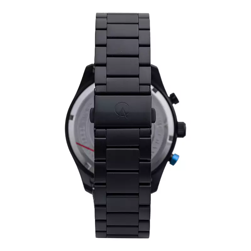 Jam Tangan Pria Alexandre Christie AC 6603 MC BIPBABU Chronograph Men Black Dial Black Stainless Steel Strap