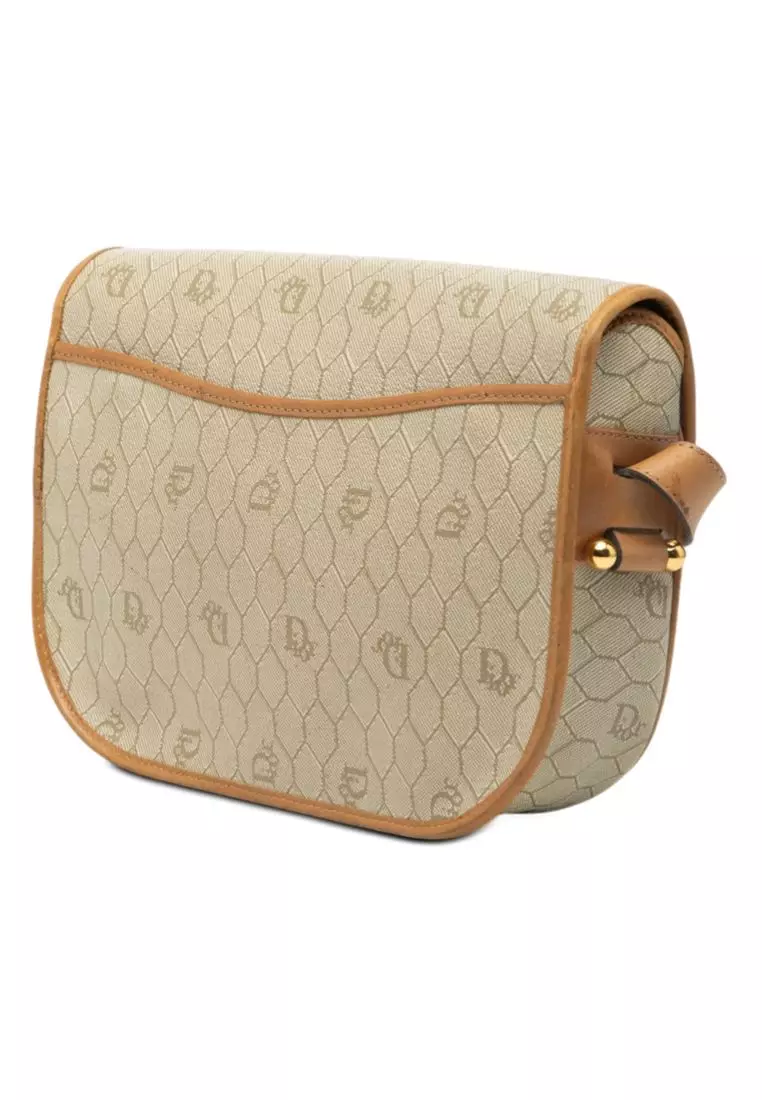 Pre-Loved Dior Honeycomb Coated Canvas Crossbody