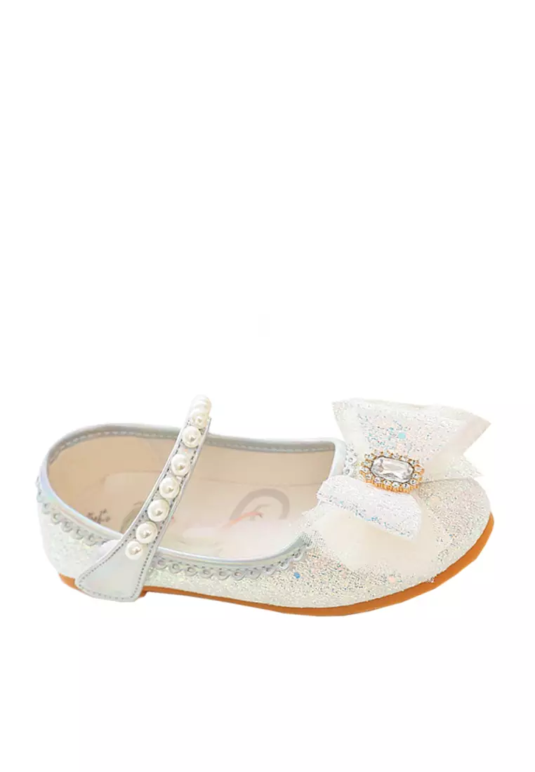 White rhinestone hotsell flats