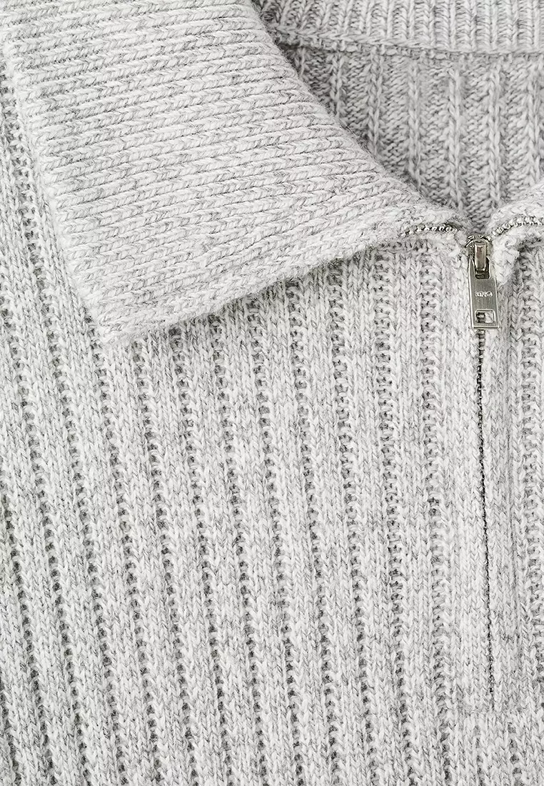 Wool-Blend Sweater With Zip