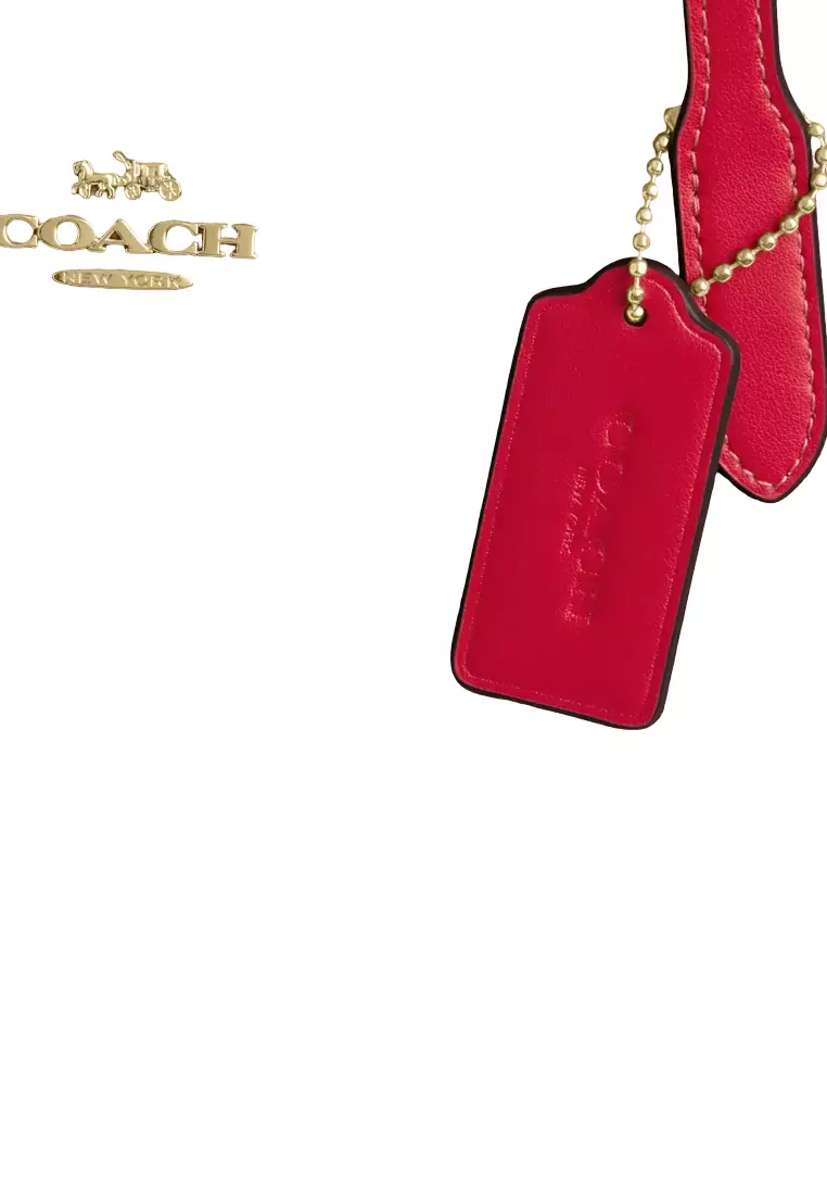 Fiona Zip Tote Bag In Signature Canvas - Tan/ Carnation CBT18