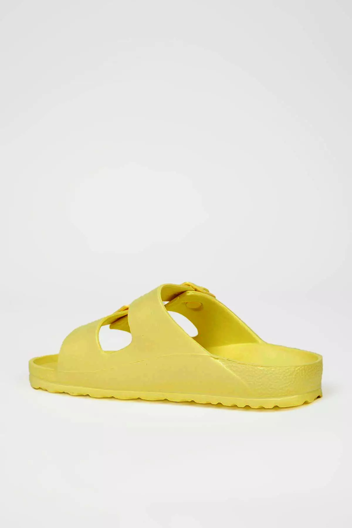 Light Yellow Double Striped Eva Light Sole Women's Slippers Takss25Te00065