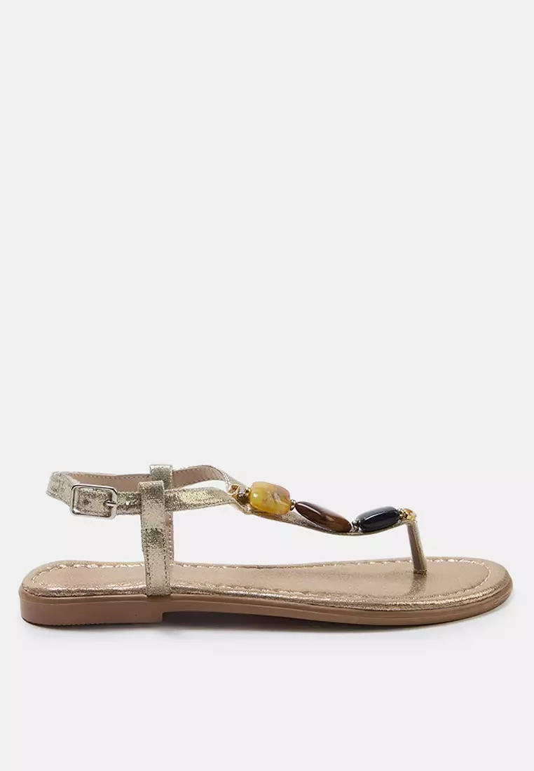 Beaded Flat Sandals