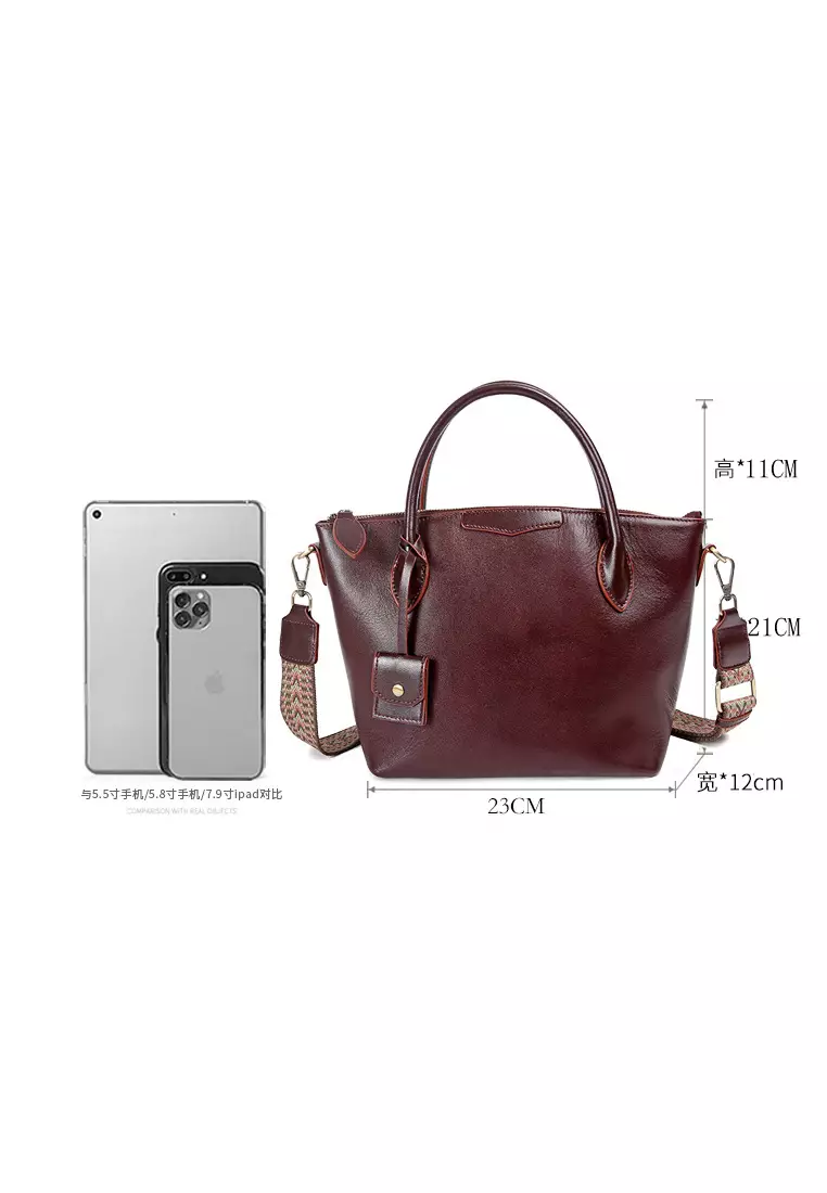 Fashion niche high-end genuine leather hand-held crossbody bag