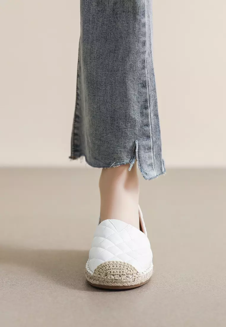 Rhombus texture Synthetic Leather Espadrilles WW221-1