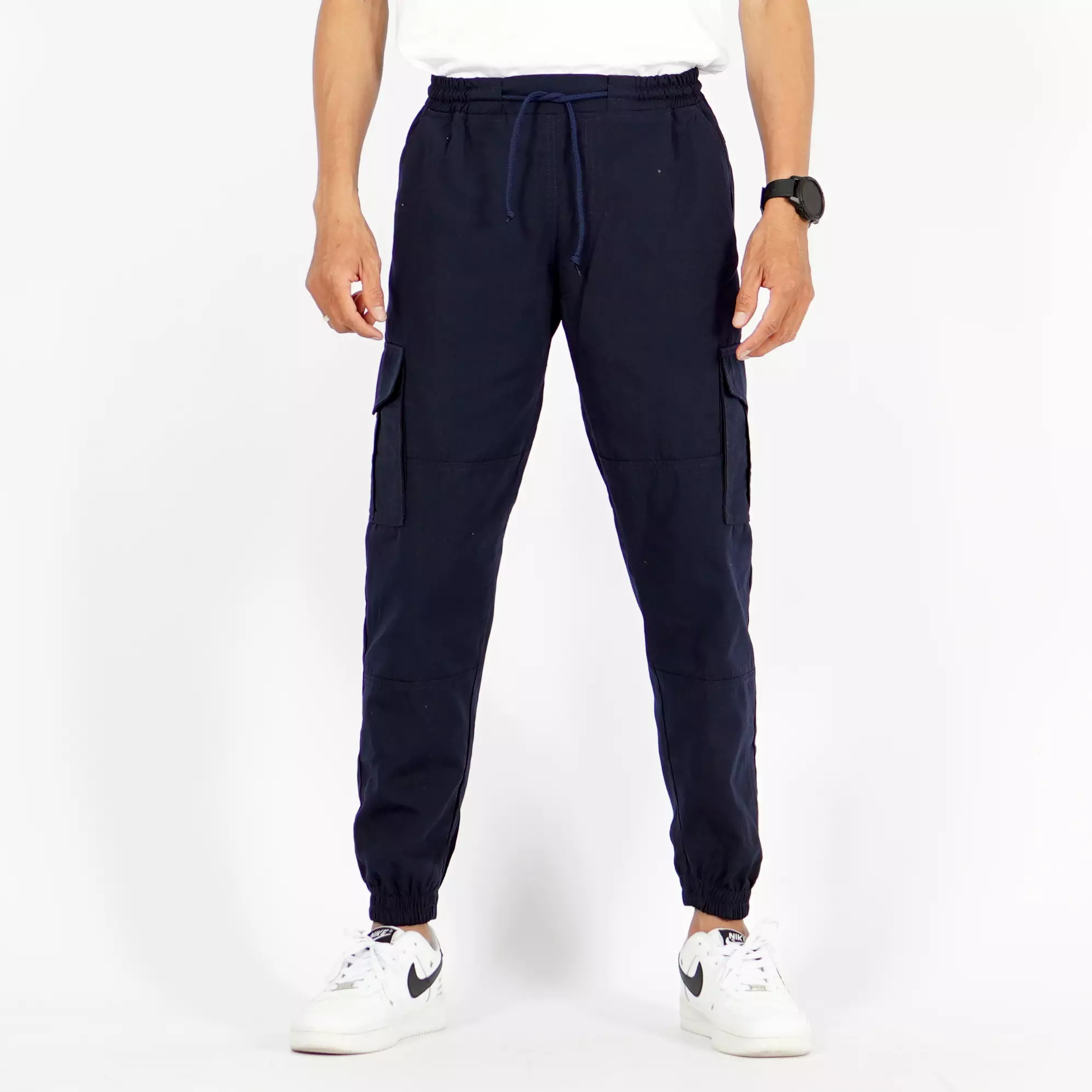 DAVE Celana Cargo Jogger Pants Pria Celana Cargo Pria - NAVY