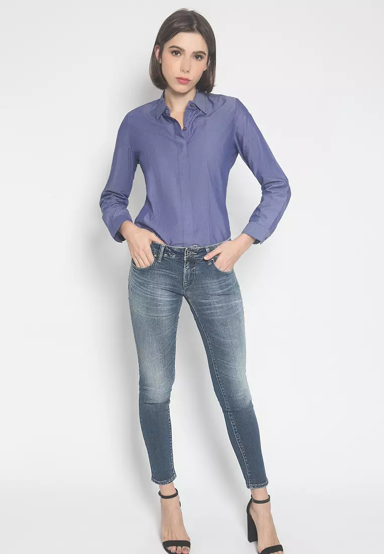 LGS - Celana Panjang Jeans - Warna Hitam - Aksen Washed - Slim Fit - Jeans Premium - LPJ.400.001.A149.30.C