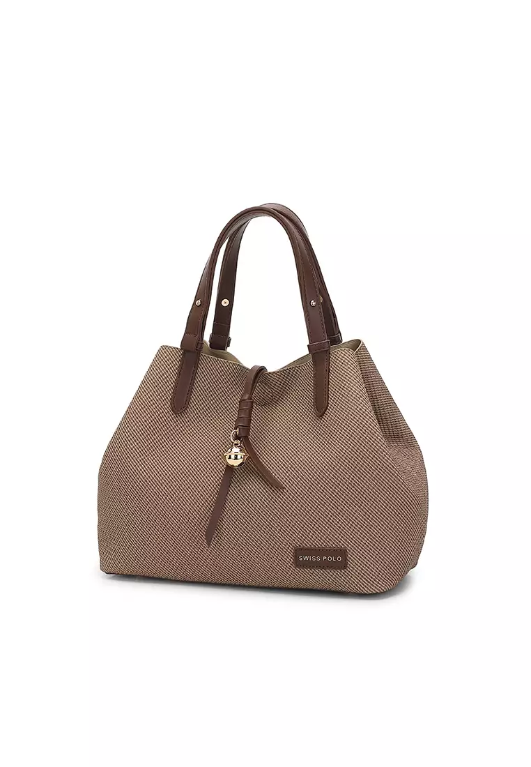 Women's Top Handle Bag / Sling Bag / Crossbody Bag / Shoulder Bag (Tas Tangan Wanita / Tas Selempang Wanita / Tas Bahu Wanita) - Cokelat