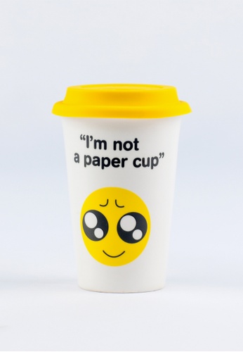 Newage Newage 500ML Ceramic Emojis Mug with Silicone Lid / Drink Mug / Tea Tumbler / Gift Set - Smile / Kiss / Wink / Happy / Love / Shy E47AEHLBE95DE8GS_1