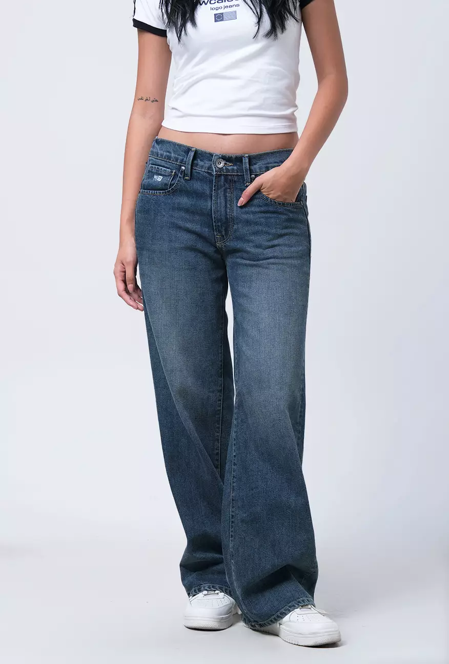 Celana Wanita Loose Fit J7 Series Medium Blue